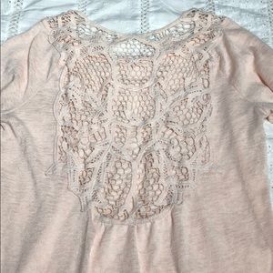 Maurice’s- Pink knit top w/ lace back. Size Medium